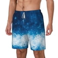 thumbnail image 1 of Picia Blue Glitter Sparkles pattern Mens Swim Trunks with Compression Liner Stretch Beach Shorts Quick Dry with Zipper Pockets No-Chafing Board Shorts-Small, 1 of 9