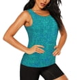 thumbnail image 1 of Picia Blue Green Glitter Pattern Women's Workout Tank Top,Breathable Activewear,Slim Fit Athletic Top,Versatile Workout Moisture-wicking top-Small, 1 of 9