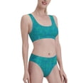 thumbnail image 1 of Picia Blue Green Glitter Women's High Waisted Bikini Scoop Neck Swimsuit Two Pieces Bathing Suit-Large, 1 of 8