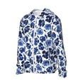 thumbnail image 1 of Picia Blue Ink Flowers Women's Men's UPF 50+ Sun Protection Hoodie Shirt Long Sleeve SPF Fishing Outdoor UV Hiking Lightweight Shirts-Large, 1 of 9