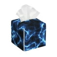 thumbnail image 1 of Picia Blue Lightning Pattern Tissue Box Cover,PVC Leather Square Holder,Tissue Box Holder with Magnetic Bottom,Facial Paper Organizer Dispenser-5.2"X5.2"X5.2", 1 of 8