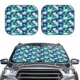 Picia Blue Lotus Flower 2 Piece Car Windshield Sun Shade Foldable