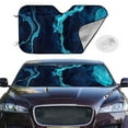 thumbnail image 1 of Picia Blue Marble And Gold Curved Windshield Sunshade Accordion Folding Style Auto Shade for Car Truck SUV Van Blocks UV Ray Sun Visor Protector -Medium, 1 of 7