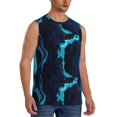 thumbnail image 1 of Picia Blue Marble And Gold mens Cotton Tank Undershirts , Moisture-wicking Ribbed Tanks, Lightweight Cotton Tank Undershirts-Large, 1 of 8