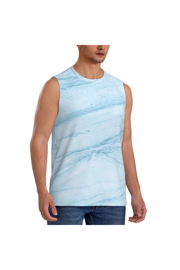 Blue Marble mens Cotton Tank Undershirts , Moisture-wicking Ribbed Tanks, Lightweight Cotton Tank Undershirts-3X-Large