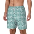 thumbnail image 1 of Picia Blue Print pattern Mens Swim Trunks with Compression Liner Stretch Beach Shorts Quick Dry with Zipper Pockets No-Chafing Board Shorts-X-Large, 1 of 9