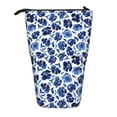 thumbnail image 1 of Picia Blue Roses Print Telescopic Pencil Case, Telescopic Pen Holder Telescopic Pencil Pouch Bag Stationery Pencil Case Box Storage Organizer Makeup Bag, 1 of 6