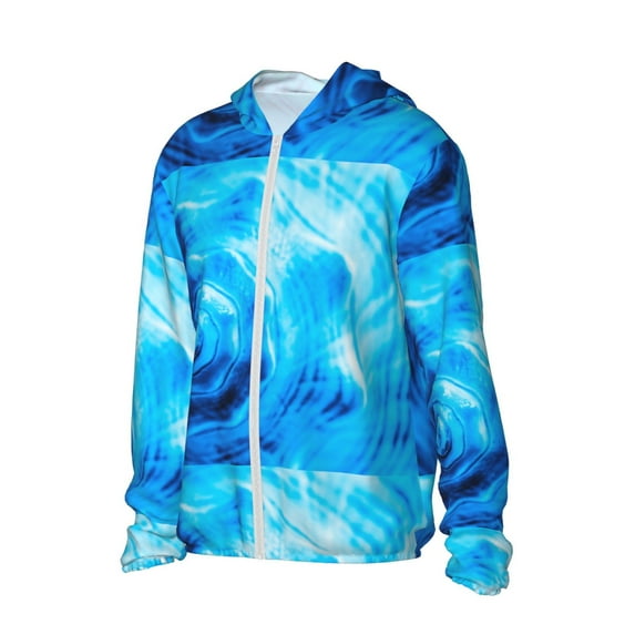 Picia Blue Shell Women's Men's UPF 50+ Sun Protection Hoodie Shirt Long Sleeve SPF Fishing Outdoor UV Hiking Lightweight Shirts-3X-Large
