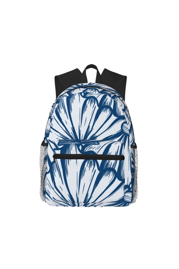 Blue Shells Large Capacity Backpack Classic Style Backpack Casual Backpack Water-Resistant School Work Travel Outdoor Backpack