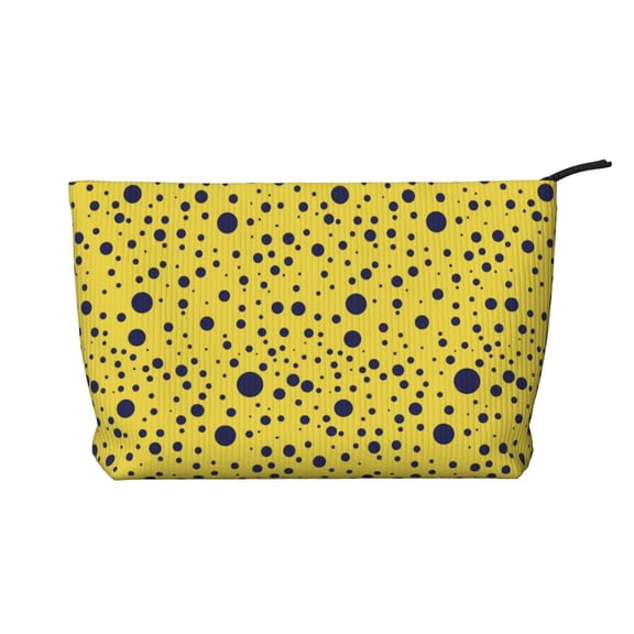 Picia Blue Spots Printed Cosmetic Bags for Women Makeup Bag Large Capacity Purse Travel Toiletry Zipper Storage Pouch Make up Brushes Organizer for Gifts