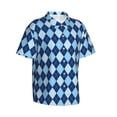 thumbnail image 1 of Picia Blue Squares Gentle Cotton Regular Fit Short Sleeve Casual Hawaiian Shirt for Men-X-Large, 1 of 9