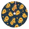 thumbnail image 1 of Picia Blue Striped Sunflower A Print Christmas Tree Skirt , Christmas Tree Skirt Ornaments for Merry Christmas Holiday Party Decorations Indoor Outdoor-48", 1 of 7