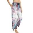 thumbnail image 1 of Picia Blue Swirl Fireworks Womens Soft Woven Cotton Elastic Waistband Sleep Pajama Pant Lounge Sleep Pant With Pockets And Drawstring-Large, 1 of 9