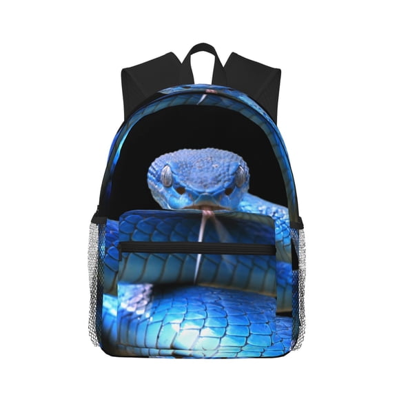 Picia Blue Viper Snake 2 Large Capacity Backpack Classic Style Backpack Casual Backpack Water-Resistant School Work Travel Outdoor Backpack