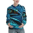thumbnail image 1 of Picia Blue Viper Snake Closeup Face Pattern Casual Women's Hoodie, Hooded Sweatshirt with Kangaroo Pocket, Comfortable Pullover with Eye-catching Drawstrings-X-Large, 1 of 7
