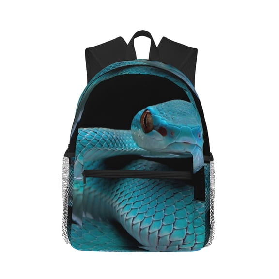 Picia Blue Viper Snake1 Large Capacity Backpack Classic Style Backpack Casual Backpack Water-Resistant School Work Travel Outdoor Backpack
