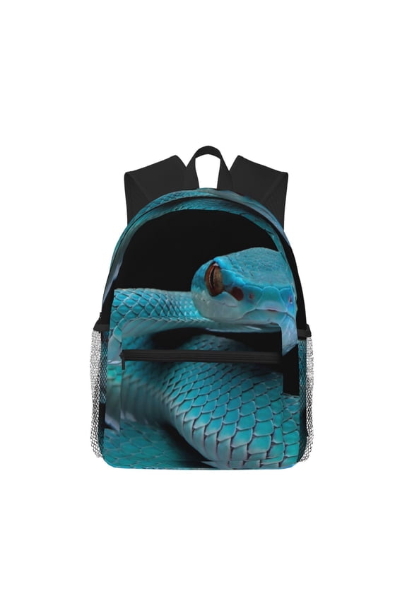 Blue Viper Snake1 Large Capacity Backpack Classic Style Backpack Casual Backpack Water-Resistant School Work Travel Outdoor Backpack