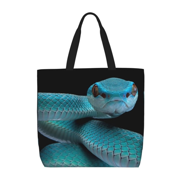 Picia Blue Viper Snake1 for Tote Bag for Women with Zipper, Gym Tote with Compartments, Laptop Work Tote Nurse Dance Yoga Bag for Sport, Travel