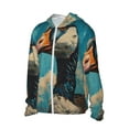 thumbnail image 1 of Picia Blue Watercolor Duck Women's Men's UPF 50+ Sun Protection Hoodie Shirt Long Sleeve SPF Fishing Outdoor UV Hiking Lightweight Shirts-Medium, 1 of 9