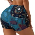 thumbnail image 1 of Picia Bohemian Turtle Printed Workout Shorts for Women Seamless Scrunch Butt Lifting High Waisted Yoga Gym Booty Running Moisture-wicking Short Pants-Large, 1 of 9