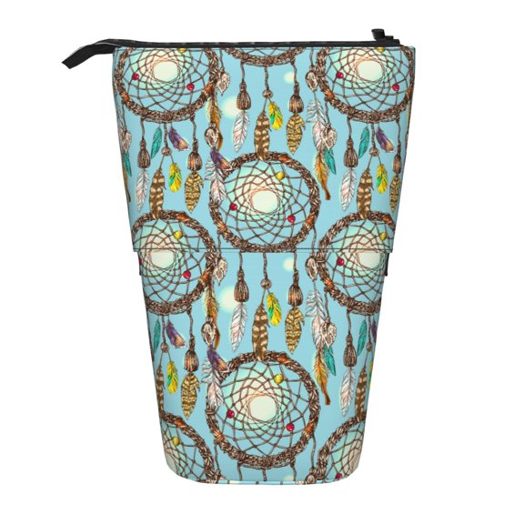 Picia Boho Dreamcatcher 1 Print Telescopic Pencil Case, Telescopic Pen Holder Telescopic Pencil Pouch Bag Stationery Pencil Case Box Storage Organizer Makeup Bag