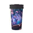 thumbnail image 1 of Picia Book Glowing Mushrooms Pattern 500ml Carry Insulated Coffee Mug, Stainless Steel Travel Mug with Hidden Handle, Leak-Proof for Car, Office, Home, and Outdoor Use, 1 of 8