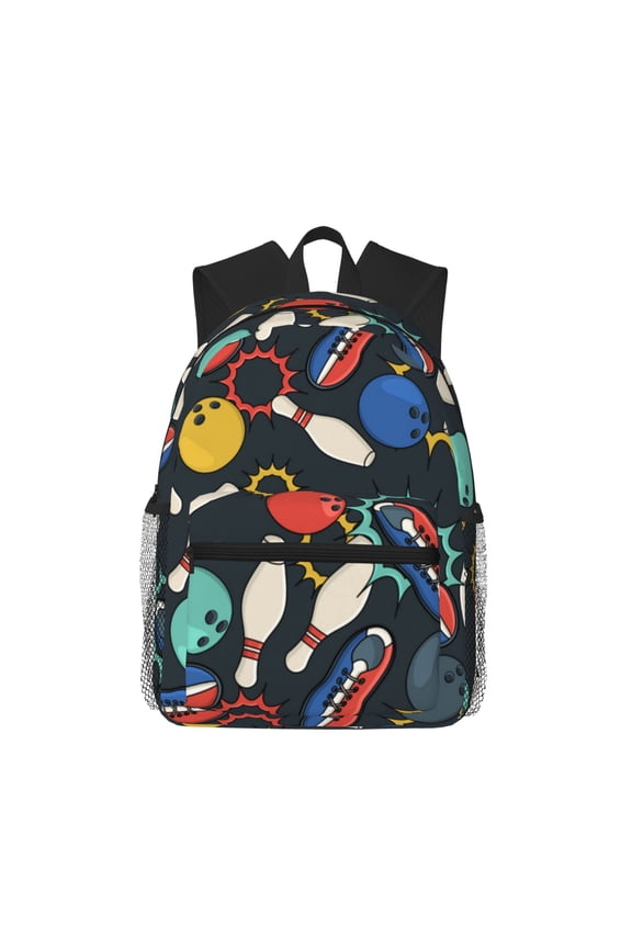 Bowling Ball Large Capacity Backpack Classic Style Backpack Casual Backpack Water-Resistant School Work Travel Outdoor Backpack