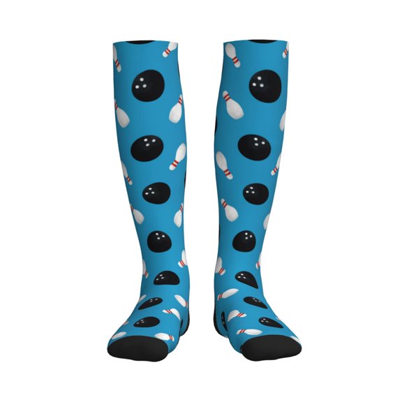 Picia Bowling Balls Printed Sports Compression Socks - 15-20mmHg Graduated Compression, High-Performance Soft and Breathable Socks for Men and Women
