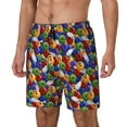 thumbnail image 1 of Picia Bowling Colorful pattern Mens Swim Trunks with Compression Liner Stretch Beach Shorts Quick Dry with Zipper Pockets No-Chafing Board Shorts-Small, 1 of 9
