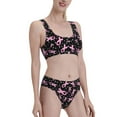 thumbnail image 1 of Picia Breast Cancer Awareness (2) Women's High Waisted Bikini Scoop Neck Swimsuit Two Pieces Bathing Suit-Large, 1 of 8
