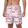 thumbnail image 1 of Picia Breast Cancer Pink Ribbons Awareness (2) pattern Mens Swim Trunks with Compression Liner Stretch Beach Shorts Quick Dry with Zipper Pockets No-Chafing Board Shorts-Medium, 1 of 9