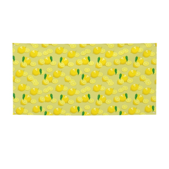 Picia Bright Lemons Pattern Party Banner, Festive Decoration, Holiday Banner, Celebration Decor, Event Banner, Reusable Party Banner-Small