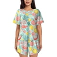 thumbnail image 1 of Picia Bright Peach Pajamas Sets for Women Soft Short-Sleeved Pjs with Lounge Shorts Two Piece Sleepwear-Medium, 1 of 9
