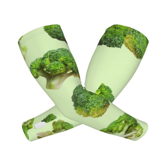 Picia Broccoli 3 Arm Sleeves for Men and Women - Tattoo Cover Up UPF 50+ Cooling Sports Sleeve for Basketball Golf Football-One Size