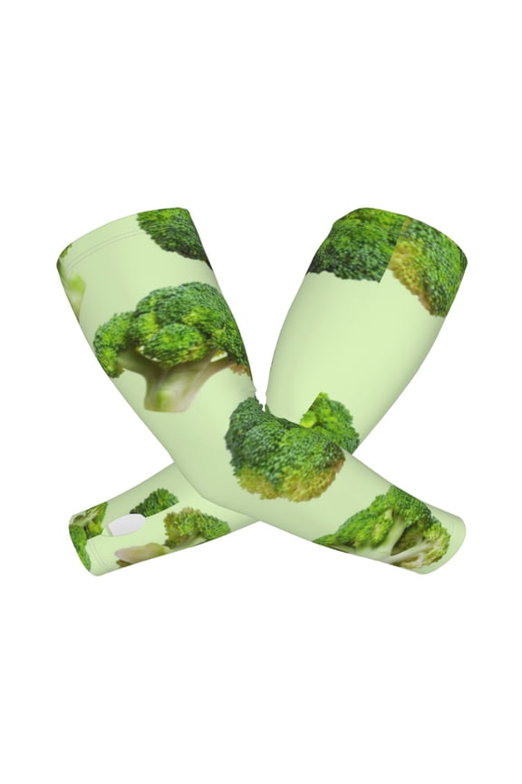 Broccoli 3 Arm Sleeves for Men and Women - Tattoo Cover Up UPF 50+ Cooling Sports Sleeve for Basketball Golf Football-One Size