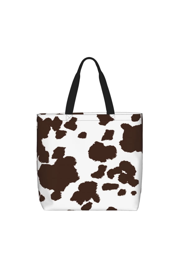 Brown Cow for Tote Bag for Women with Zipper, Gym Tote with Compartments, Laptop Work Tote Nurse Dance Yoga Bag for Sport, Travel