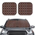 thumbnail image 1 of Picia Brown Gold Grid 2 Piece Car Windshield Sun Shade Foldable | Foldable Sun Shield for Front Window Blocks UV Rays and Keeps Your Vehicle Cool-Large, 1 of 1