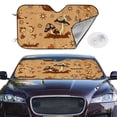 thumbnail image 1 of Picia Brown Mushrooms Curved Windshield Sunshade Accordion Folding Style Auto Shade for Car Truck SUV Van Blocks UV Ray Sun Visor Protector -Small, 1 of 7