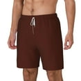 thumbnail image 1 of Picia Brown pattern Mens Swim Trunks with Compression Liner Stretch Beach Shorts Quick Dry with Zipper Pockets No-Chafing Board Shorts-X-Large, 1 of 9