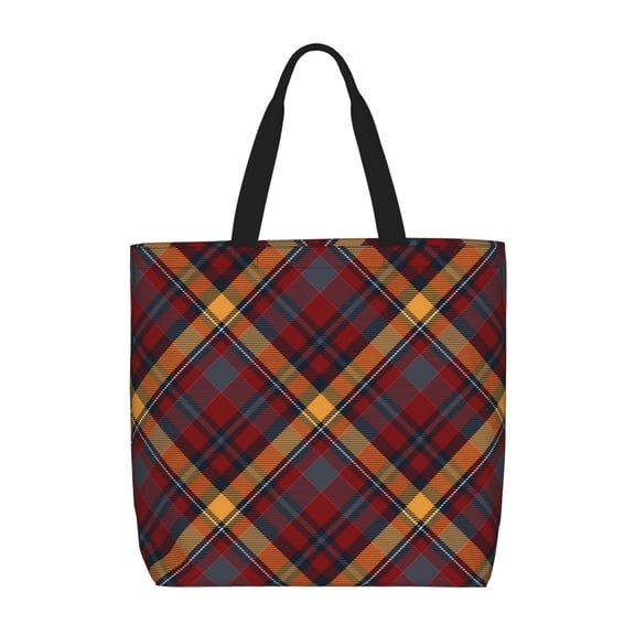 Picia Buffalo Check Plaid for Tote Bag for Women with Zipper, Gym Tote with Compartments, Laptop Work Tote Nurse Dance Yoga Bag for Sport, Travel