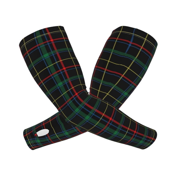 Picia Buffalo Plaid Dark Green Arm Sleeves for Men and Women - Tattoo Cover Up UPF 50+ Cooling Sports Sleeve for Basketball Golf Football-One Size