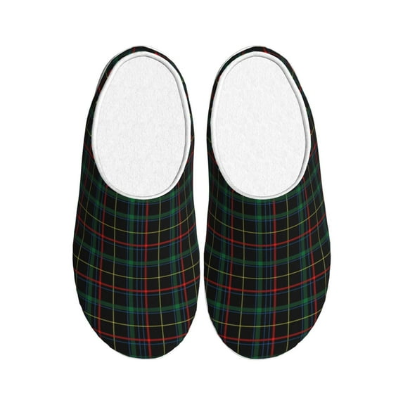 Picia Buffalo Plaid Dark Green for Women's Lamb-hug Comfy Fleece House Slippers Memory Foam, Slip-on House Shoes Indoor Outdoor-44/45