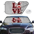 thumbnail image 1 of Picia Buffalo Plaid Love And Gnome Curved Windshield Sunshade Accordion Folding Style Auto Shade for Car Truck SUV Van Blocks UV Ray Sun Visor Protector -, 1 of 7