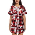 thumbnail image 1 of Picia Buffalo Plaid Love And Gnome Pajamas Sets for Women Soft Short-Sleeved Pjs with Lounge Shorts Two Piece Sleepwear-3X-Large, 1 of 9