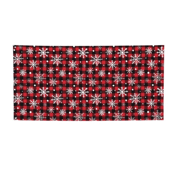 Picia Buffalo Plaid Snowflakes Pattern Party Banner, Festive Decoration, Holiday Banner, Celebration Decor, Event Banner, Reusable Party Banner-Medium