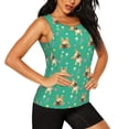 thumbnail image 1 of Picia Bulldog Puppy Flower Pattern Women's Workout Tank Top,Breathable Activewear,Slim Fit Athletic Top,Versatile Workout Moisture-wicking top-XX-Large, 1 of 9