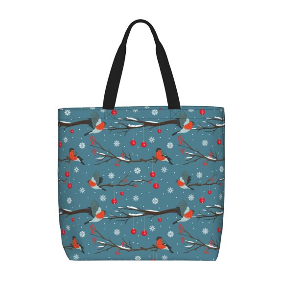 Picia Bullfinches Branches And Balls for Tote Bag for Women with Zipper, Gym Tote with Compartments, Laptop Work Tote Nurse Dance Yoga Bag for Sport, Travel