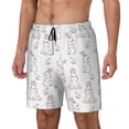thumbnail image 1 of Picia Bunny And Bird pattern Mens Swim Trunks with Compression Liner Stretch Beach Shorts Quick Dry with Zipper Pockets No-Chafing Board Shorts-Medium, 1 of 9