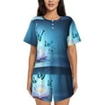 thumbnail image 1 of Picia Butterflies And Waterlily In Water Pajamas Sets for Women Soft Short-Sleeved Pjs with Lounge Shorts Two Piece Sleepwear-3X-Large, 1 of 9