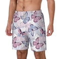thumbnail image 1 of Picia Butterflies in Pastel pattern Mens Swim Trunks with Compression Liner Stretch Beach Shorts Quick Dry with Zipper Pockets No-Chafing Board Shorts-Large, 1 of 9